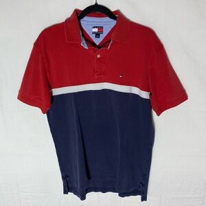 Vintage Tommy Hilfiger Classic Red White Blue Short Sleeve Polo Shirt M